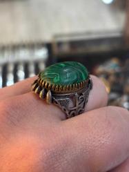 Gümüş malahit yüzük