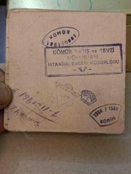KRT136---T.K.İ. KÖMÜR SATIŞ TEVZİ MÜESESESİ KÖMÜR KARNESİ