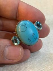Turkuaz gümüş yüzük