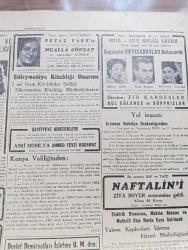 Cumhuriyet Gazetesi - 20 Haziran 1947 - Bir Deneme Daha Köşe Yazısı - Amerikan Devrialem Uçağı Dün Geldi Sabaha Karşı Gitti Fotoğraf - Atatürk'e Karşı Dil Uzatanları Takbih - Amerikan Heyeti Adana'dan Ayrıldı - İstanbul'a Gelirken Suriye'de Düşen Amerikan Tayyaresi Yolculardan 8 Mürettebattan 7 Kişi Öldü - Osmanlılar Devrinde Opera Yazan Refik Ahmed Sevengil - Rıza Tevfik de Necip Fazıl Kısakürek'i Dava Etti - Papa Ettim Ve Patrikhane - Telif Roman Adak Yazan Kemal Ragıp Yazı Dizisi - Vergi Konuşulurken Yazan Burhan Felek Köşe Yazısı - Cumhurbaşkanı Koşusu Bu Hafta Yapılıyor Yazanlar Reşad Kuran - Safiye Ayla Aziz Şenses Ve Mefharet Yıldırım Cağaloğlu Çiftesaraylar Bahçesinde - Bu Senenin Saf Ve Taze Naftalin'i Ziya Boyer Eczanesine Geldi - Müzeyyen Senar Işıl Bu Akşamdan İtibaren Aile Cennet Bahçesinde - Türkiye İş Bankası Yalova Ajansı - Melichar Markalı Orak Makineleri - Bugünkü Radyo Programı - Bulmaca