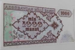 1993 AZERBAYCAN 1000 (MİN) MANAT ORİJİNAL KAĞIT PARASI ÇİLALTI BA4482681 NADİRDİR