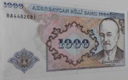 1993 AZERBAYCAN 1000 (MİN) MANAT ORİJİNAL KAĞIT PARASI ÇİLALTI BA4482681 NADİRDİR
