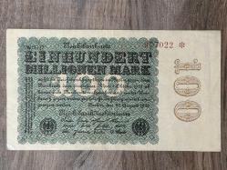 Almanya 100 Milyon Mark 1923