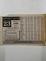 Efemera - 23 Mart 1999 Takvim Yaprağı - kitantik - kitaLog