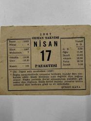 Efemera - 17 Nisan 1967 Takvim Yaprağı - kitantik - kitaLog