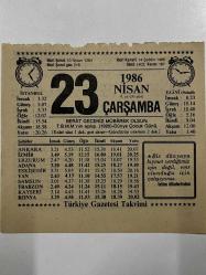 Efemera - 23 Nisan 1986 Takvim Yaprağı - kitantik - kitaLog