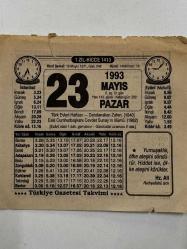 23 Mayıs 1993 Takvim Yaprağı