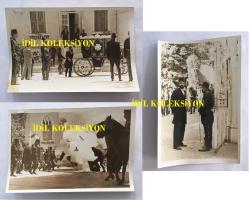 CİHAN ÜNAL'IN ORİJİNAL 3'LÜ FOTOĞRAF SETİ, 16 x 10,5 cm EBADINDA - CİHAN ÜNAL ve GÜLŞEN BUBİKOĞLU'NUN BAŞROLLERDE OYNADIĞI ''İHTİRAS'' ADLI FİLMİN ÇEKİMLERİNDEN 3 FARKLI KARE,  SUİKAST SAHNESİ YILDIZ SARAYI'NDA ÇEKİLDİ, 11 EYLÜL 1983