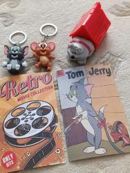 Tom Jerry Anahtarlık Süs.Spike Figür Oyuncak. Kartpostal Set