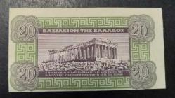 YUNANİSTAN 20 DRAHMİ 1940 ÇA / ÇİL (9.5) KONDÜSYON