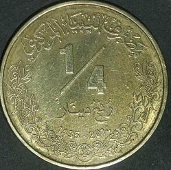 LİBYA  2014   1/4  DİNAR