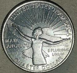 AMERİKA 2022 D  25 CENT ÇEYREK DOLAR HATIRA MAYA ANGELOU