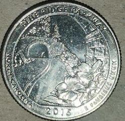 AMERİKA 2015 D   25 CENT ÇEYREK DOLAR HATIRA  BLUE RIDGE PARKWAY