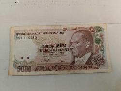 PR104----KAĞIT PARA----BEŞ BİN TÜRK LİRASI