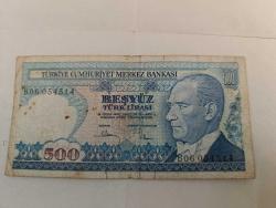 PR104----KAĞIT PARA----BEŞ YÜZ TÜRK LİRASI