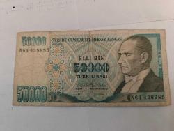 PR104----KAĞIT PARA---- ELLİ BİN TÜRK LİRASI--985