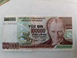 PR109--------KAĞIT PARA---- YÜZ TÜRK LİRASI---606