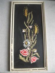 AHŞAP ÇERÇEVELİ -   SARMA İP İŞLEMELİ - PANO - 26,5X54 CM