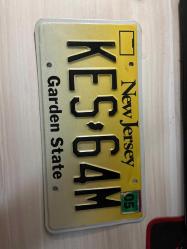 ORJİNAL Amerika New Jersey Plaka 30x15