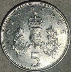 İNGİLTERE  1975   5 PENCE