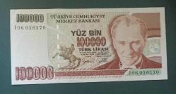 7 Emisyon I 06 Seri 100 Bin Lira Çil altı
