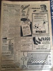 YENİ SABAH GAZETESİ 17 HAZİRAN 1959 YIL :22 SAYI :7288---Kar hadleri kaldırıldı ---Et Fiyatlarına Zam Yapıldı --Sümerbank mallarının tenzilatlı fiyatı belli oldu ---Bugün Bayram --3. Halk Oyunları Bayramı  bu sene çok canlı olacak --Lüks Nermin ,Bayramı Cezaevinde Geçirecek ---İCA yoluyla yapılacak ithalat için yeni şartlar ---İtalya dan dönüş ---Radyo Programları ---Dominik de Hükümete Ayaklanma Oldu --Yankesici çocuk mahkum olunca  ağlamaya başladı ---Amerikan dış yardımı 4 milyar 165 milyon dolar ---Galatasaray Ahmet için Beşiktaş a müracaat etti --Profesyonel futbolcular gelecek sene transfer  edemeyecekler --B Milli Takımı dün ilk idmanını yaptı ---Amatör Milli Takım Hazırlıkları Başladı --Bir kız kendisini kaçırmak isteyen şahsı öldürdü ---Yeni ihracat talimatnamesi neşredildi --Kore Değiştirme Birliğimiz Gitti --