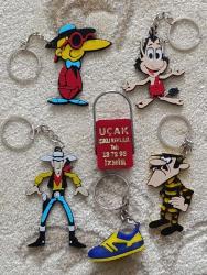 Çıtçıt Red Kit Joe Dalton TipiTip Hugo krampon spor ayakkabı anahtarlık süs set koleksiyon dekor tasarım hediye vintage retro nostalji reklam promosyon