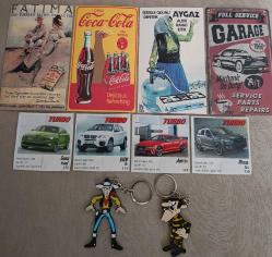 Red Kit Joe Dalton anahtarlık süs.Turbo sakız ciklet Araba kağıtları.Tanıtım reklam promosyon kart postal ları set koleksiyon dekor tasarım hediye nostalji vintage retro