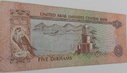 2001 BİRLEŞİK ARAP EMİRLİKLERİ 5 DİRHEM ORİJİNAL KAĞIT PARASI C726908 NADİRDİR