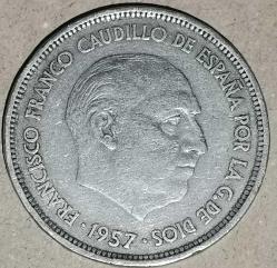 İSPANYA 1957/59   25  PESETA