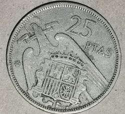 İSPANYA 1957/58   25  PESETA