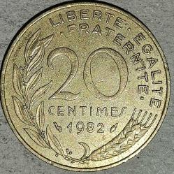 FRANSA 1982   20 CENTIMES