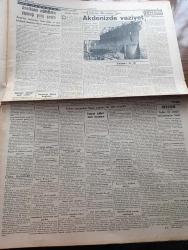 Cumhuriyet Gazetesi - 13 Haziran 1940 - İtalyan Müdahalesinden Sonra Vaziyet Yazan Nadir Nadi Köşe Yazısı - İtalya'ya Yapılan Hava Hücumları - İngiliz Tayyareleri Dün Şimali İtalya'da Torino Ve Genova Şehirlerini Bombardıman Ettiler - İtalyan Tayyareleri Malta Adasına Bir Akın Yaptılar - Paris'in Müdafaasına Başlandı - Amerika'nın Müttefiklere Yapacağı Geniş Yardım - Akdeniz'in Umumi Vaziyetini Gösteren Harita - Türkler Ve İngilizler Yazan Ziya Şakir Yazı Dizisi - Küçük Hikaye Devletler Hukuku İmtihanı Yazan Nuri Refik - Japonlar Uşang'ı İşgal Ettiler - Mısır İtalya İle Siyasi Münasebatını Kesti -  Aşk Ve Macera Romanı İlk Ve Son Yazan Esat Mahmut Karakurt Yazı Dizisi - Bu Hafta Yapılacak Milli Küme Maçları - İngiltere Harp Kupası Finali Oynandı - Fenerbahçe Vefa Maçını Nuri Bosut İdare Edecek - Lorel Hardi Kodeste Bugün Lale Sinemasında - Büyük Kovboy Filmi Goşolar Geliyor Bugün Saray Sinemasında - Alkatraz Kalesi Bugün Lale Sinemasında - Petrol Nizam - Gelincik Sigarası Çıktı