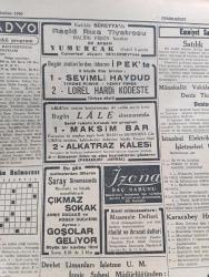 Cumhuriyet Gazetesi - 13 Haziran 1940 - İtalyan Müdahalesinden Sonra Vaziyet Yazan Nadir Nadi Köşe Yazısı - İtalya'ya Yapılan Hava Hücumları - İngiliz Tayyareleri Dün Şimali İtalya'da Torino Ve Genova Şehirlerini Bombardıman Ettiler - İtalyan Tayyareleri Malta Adasına Bir Akın Yaptılar - Paris'in Müdafaasına Başlandı - Amerika'nın Müttefiklere Yapacağı Geniş Yardım - Akdeniz'in Umumi Vaziyetini Gösteren Harita - Türkler Ve İngilizler Yazan Ziya Şakir Yazı Dizisi - Küçük Hikaye Devletler Hukuku İmtihanı Yazan Nuri Refik - Japonlar Uşang'ı İşgal Ettiler - Mısır İtalya İle Siyasi Münasebatını Kesti -  Aşk Ve Macera Romanı İlk Ve Son Yazan Esat Mahmut Karakurt Yazı Dizisi - Bu Hafta Yapılacak Milli Küme Maçları - İngiltere Harp Kupası Finali Oynandı - Fenerbahçe Vefa Maçını Nuri Bosut İdare Edecek - Lorel Hardi Kodeste Bugün Lale Sinemasında - Büyük Kovboy Filmi Goşolar Geliyor Bugün Saray Sinemasında - Alkatraz Kalesi Bugün Lale Sinemasında - Petrol Nizam - Gelincik Sigarası Çıktı