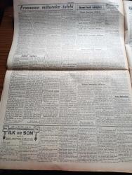 Cumhuriyet Gazetesi - 18 Haziran 1940 - Fransa'nın Sulh Teklifi Yazan Nadir Nadi Köşe Yazısı - Fransa'nın Mütareke Talebi - Hitler İle Mussolini Bugün Münih'te  Buluşacak - İngiltere Hükümeti Harbe Devam Edeceğini Bildirdi - Cevdet Kerim İncedayı Üniversitede Dün Mühim Bir Konferans Verdi - Sovyetlerin Muhtırası - Estonya Ve Letonya Hükümetleri Moskova'nın Yeni Taleplerini Kabul Ettiler - Tarihte Türkler Ve İngilizler Yazan Ziya Şakir Yazı Dizisi - Beynelmilel Portreler General Blanchard -  Küçük Hikaye Duvarda Bir Delik Nakleden Ayşe Osman - Ankara Radyosu Yeni Bir Servis Kuruyor - Hitlerin Beyanatı Alman Devlet Reisi Amerikalı Bir Gazeteciye Neler Söyledi - Fuhuşa Teşvikten Madam Atina 28 Ay Hapse Mahkum Oldu - Aşk Ve Macera Romanı İlk Ve Son Yazan Esat Mahmut Karakurt Yazı Dizisi - Roosevelt Fransız Altınlarını El Koydu - Çöl Kanunu Başrolde Sevimli Bob Beker Yarın Alkazar Sinemasında - Kuvvetsizlik Ve İştahsızlığa Karşı Quina Laroche - Bianki Bisikletleri - Krem Pertev