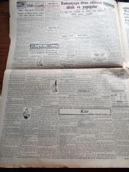 Cumhuriyet Gazetesi - 23 Haziran 1940 - Bir Dekora Dair Yazan Nadir Nadi Köşe Yazısı - Fransa Mütareke Şartlarını Kabul Etti - Fransız Heyeti Tayyare İle Dün İtalya'ya Hareket Etti - Peşte Almanya'ya Güvenerek Romanya'yı İtham Ediyor - Dün Fransızlar Tarafından Berhava Edilen Zırhlılardan Richelieu Fotoğrafı - Tarihte Türkler Ve İngilizler Yazan Ziya Şakir Yazı Dizisi - Küçük Hikaye Kör Nakleden Hamdi Varoğlu - Namık Kemal Anması - General Franko İngiliz Elçisiyle Görüştü - Aşk Ve Macera Romanı İlk Ve Son Yazan Esat Mahmut Karakurt Yazı Dizisi -  Madam Butterfly Bugün Saray Sinemasında - Sherlock Holmes Bugün İpek Sinemasında - Alaturka Kısmında 20 Kişilik Bir Saz Heyeti Hamiyet Yüceses Her Akşam Harbiye Belvü Bahçesinde - Brooklyn Kahramanı Lale Sinemasında - Türkiye İş Bankası En Sağlam Sığınak - Hazımsızlığa Karşı Quina Laroche - Arlon Pırlantalı Ve Elmaslı Saatler - Kanaat Kitabevinin Bu Ay İçindeki Neşriyatı - Bianki Bisikletleri - Fosfarfol Kan Kuvvet Şurubu -Kemani Necati Tokyay