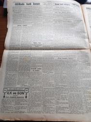 Cumhuriyet Gazetesi - 23 Haziran 1940 - Bir Dekora Dair Yazan Nadir Nadi Köşe Yazısı - Fransa Mütareke Şartlarını Kabul Etti - Fransız Heyeti Tayyare İle Dün İtalya'ya Hareket Etti - Peşte Almanya'ya Güvenerek Romanya'yı İtham Ediyor - Dün Fransızlar Tarafından Berhava Edilen Zırhlılardan Richelieu Fotoğrafı - Tarihte Türkler Ve İngilizler Yazan Ziya Şakir Yazı Dizisi - Küçük Hikaye Kör Nakleden Hamdi Varoğlu - Namık Kemal Anması - General Franko İngiliz Elçisiyle Görüştü - Aşk Ve Macera Romanı İlk Ve Son Yazan Esat Mahmut Karakurt Yazı Dizisi -  Madam Butterfly Bugün Saray Sinemasında - Sherlock Holmes Bugün İpek Sinemasında - Alaturka Kısmında 20 Kişilik Bir Saz Heyeti Hamiyet Yüceses Her Akşam Harbiye Belvü Bahçesinde - Brooklyn Kahramanı Lale Sinemasında - Türkiye İş Bankası En Sağlam Sığınak - Hazımsızlığa Karşı Quina Laroche - Arlon Pırlantalı Ve Elmaslı Saatler - Kanaat Kitabevinin Bu Ay İçindeki Neşriyatı - Bianki Bisikletleri - Fosfarfol Kan Kuvvet Şurubu -Kemani Necati Tokyay
