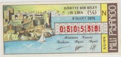Milli Piyango Bileti 9 Mart 1978 Çeyrek N Harfi