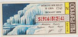 Milli Piyango Bileti 29 Mart 1978 Çeyrek N Harfi