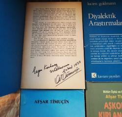 AFŞAR TİMUÇİN 6 KİTAP İMZALI (GERÇEKÇİ DÜŞÜNCENİN KAYNAKLARI - FELSEFE BİR SEVİNÇTİR -  GERÇEKÇİ DÜŞÜNCE GERÇEKÇİ SANAT - DESCARTES - DİYALEKTİK ARAŞT