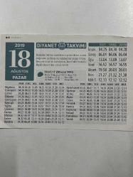 18 Ağustos 2019 Takvim Yaprağı