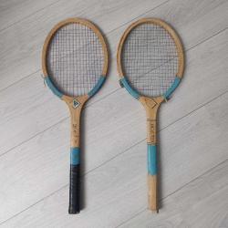 Vintage... 2 Adet Ahşap Tenis Raketi.