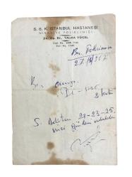 Efemera - Doktor Talha YÜCEL - SSK İstanbul Hastanesi / Reçete - kitantik - kitaLog