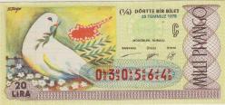 Milli Piyango Bileti 29 Temmuz 1978 Çeyrek Ç Harfi