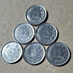 164// 25 Kuruş (1965,66,67,68,69,70) tam set