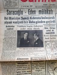 Cumhuriyet Gazetesi - 20 Mart 1941 - Balkanlar Cephesi Yazan Yunus Nadi Köşe Yazısı - Şükrü Saracoğlu Ve Eden Mülakatı - İki Hariciye Vekili Kıbrıs'ta Buluşturan Siyasi Vaziyeti Bir Daha Gözden Geçirdi - Örfi İdare Meclis Kararı İle 3 Ay Daha Uzatıldı - Örfi İdare Komutanımız Korgeneral Ali Rıza Artunkal - Habeşistanda Dün Ciciga Şehrin De Zaptedildi - Mühim Bir Kanun Askerde Ölenlerin Sigortalarını Şirketleri Ödeyecek - Amerika Sularına Alman Harb Gemisi Giderse - Küçük Hikaye Onlar Benim Gözyaşlarımdır Yazan Mükerrem Kamil Su - Profesör Besim Ömer'in Ölüm Yıldönümü - Kızıl Vazo Yazan Peride Celal Yazı Dizisi - Türkoloji Bahisleri Yazan İsmail Hami Danişmend Yazı Dizisi - Ben Bu Dünyaya Yazan Burhan Felek Köşe Yazısı - Tarih Kurumuna Alınan İki Genç Alimimiz Enver Ziya Karal Ve Cevdet Baysun - Ateş Bulutları Bu Akşam İpek Sinemasında - Kanatlı Kadınlar Bu Hafta Sakarya Sinemasında - Hobby Traş Bıçağı - Gripin - Türkiye Cumhuriyeti Ziraat Bankası