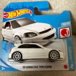 '99 Honda Civic  Type R [ EK9 ] 1/64 Ölçek 7 cm Lisanslı Hot Wheels Diecast Araç