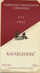 İÇKİ KÜLTÜRÜ - KAVAKLIDERE 2001 CABERNET SAUVIGNON CARGNAN  ŞARAP ETİKETİ