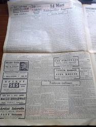 Cumhuriyet Gazetesi - 14 Mart 1942 - Fransız İngiliz Münasebetleri Yazan Yunus Nadi Köşe Yazısı - Küçük Şişelerde Rakı Satılmaması Kararlaştı - Erzincanın Yeniden İnşası Başlıyor - Berlin Operası Başmuganniyesi İstanbul'da Fotoğraf - Rus Süvarileri Fotoğraf- Şark Cephesinde Gördüklerim Alman Führerine Veda Ederken Yazan Emekli General H. Emir Erkilet Yazı Dizisi - 14 Mart Tıbbiyeliler Bayramı Yazan Profesör Doktor Kazım İsmail - İbrahim Özgür Süreyya Salonlarında - Willy Forst'un Şaheseri Operet Ses Sinemasında - Hallo Broadway Bugün Saray Sinemasında - Küçük Hikaye Yıldırım İzdivacı Yazan Hadiye İclal - Sızı Yazan Mükerrem Kamil Su Yazı Dizisi - 7 Günahkarlar Çemberlitaş Sinemasında - Va Nû'cuğum Balık Yiyelim Yazan Burhan Felek Köşe Yazısı - Erna Sack Konseri Saray Sinemasında - Gözden Pudra - Bulmaca - Singer Saat - Bugünkü Radyo Programı