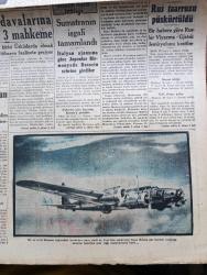 Cumhuriyet Gazetesi - 20 Mart 1942 - Barış Yapılamaz Mı Yazan Yunus Nadi Köşe Yazısı - Milli Şefimiz İsmet İnönü'nün Ege Seyahatleri Fotoğraf - Refet Ülgen ve Yeğeni Dün Beraat Ettiler - Müttefikler Tebliği Yeni Gine Sularında Japon Filosuna Şiddetli Bir Hava Taarruzu - Savaş Haritası - General Rommel Afrika Orduları Kumandanı Oldu - Amerikan Uçan Kale Tayyaresi Fotoğraf - Japon Harp Tebliği Sumatranın İşgali Tamamlandı - Sanatçı Mülakatları Ve Akademiler Yazan Celaleddin Ezine - Türk Filmi Kıskanç Başrolde Cahide Fatma Arkan Ve Suavi Tedü İpek Sinemasında - Balıkçının Karısı Ses Sinemasında - Merhum Boksör Küçük Kemal'in Kabri Yapılacak - Galatasaraylıların Çayı - Anıtkabir Jürisi Yetkilinin Bildirdi - Para Ve Ayak Yazan Burhan Felek - Sızı Yazan Mükerrem Kamil Su Yazı Dizisi - Futbol Grup Birincilikleri 27 Nisan'da Başlıyor - Şehir Tiyatrosu Temsilleri - Tepebaşı Dram Kısmında Para Oyunu - Bulmaca - Sinir Kırıklık Ve Bütün Ağrılara Deva Ağrı Kesici - Bugünkü Radyo Programı - Borsa